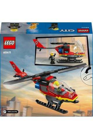 City İtfaiye Kurtarma Helikopteri 60411 - Yaratıcı Oyuncak Yapım Seti (85 Parça)