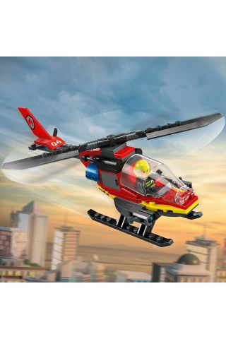 City İtfaiye Kurtarma Helikopteri 60411 - Yaratıcı Oyuncak Yapım Seti (85 Parça)
