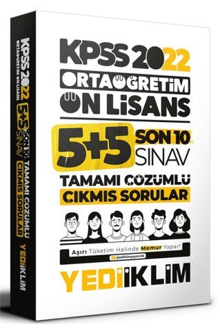 Yediiklim Yayınları 2022 KPSS Ortaöğretim Ön Lisans GY GK Son 10 Sınav Tamamı Çözümlü Çıkmış Sorular