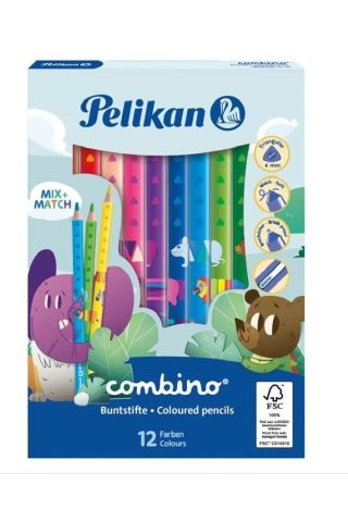 Combino Jumbo Üçgen Kuru Boya Kalemi 12li Kutu