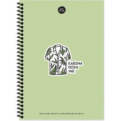 Keskin Color Hisli Şeyler 17X24 100 Yp Kareli Spiralli Sert Kapak Defter -Karizma