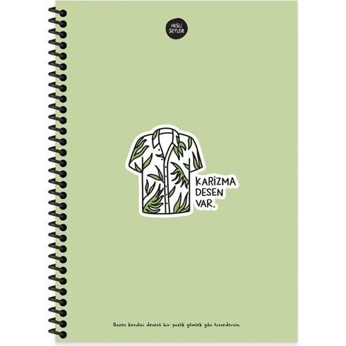 Keskin Color Hisli Şeyler 17X24 100 Yp Kareli Spiralli Sert Kapak Defter -Karizma