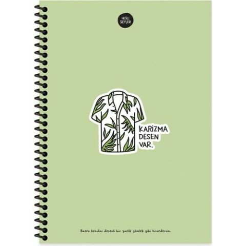 Keskin Color Hisli Şeyler 17X24 100 Yp Kareli Spiralli Sert Kapak Defter -Karizma