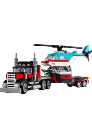 ® Creator Helikopterli Açık Kasa Kamyon 31146  - 7 Yaş ve Üzeri İçin Yapım Seti (270 Parça)