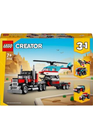 ® Creator Helikopterli Açık Kasa Kamyon 31146  - 7 Yaş ve Üzeri İçin Yapım Seti (270 Parça)