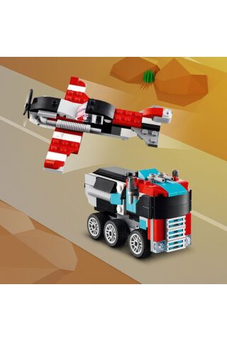 ® Creator Helikopterli Açık Kasa Kamyon 31146  - 7 Yaş ve Üzeri İçin Yapım Seti (270 Parça)