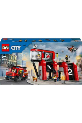 ® City İtfaiye Kamyonlu İtfaiye Merkezi 60414 -  Yaratıcı Oyuncak Yapım Seti (843 Parça)