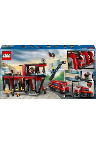 ® City İtfaiye Kamyonlu İtfaiye Merkezi 60414 -  Yaratıcı Oyuncak Yapım Seti (843 Parça)