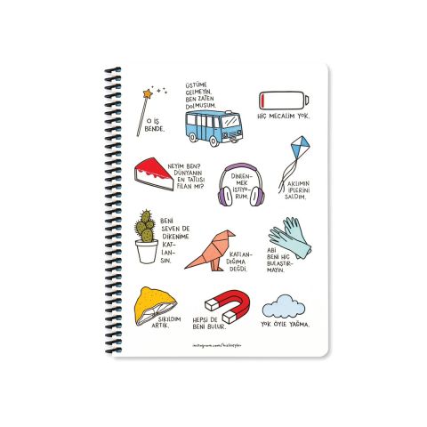 Hisli Şeyler 16.5x22.5 Çizgili Defter - Hepsi De Beni Bulur