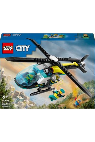 ® City Acil Kurtarma Helikopteri 60405 -  Yaratıcı Oyuncak Yapım Seti (226 Parça)