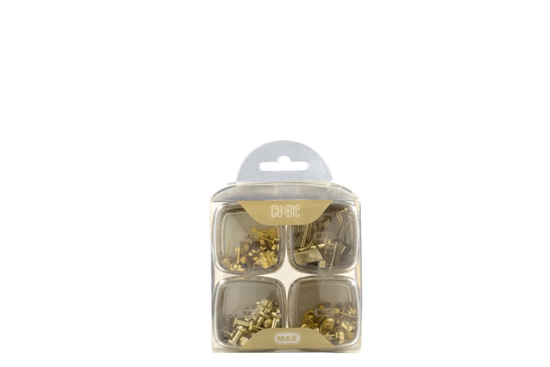 Mas Cubbie Gold 4'lü Ofis Seti (Harita Çivisi,Omega Kıskaç 19mm,Ataş 28mm,Dev Ataş 50mm)