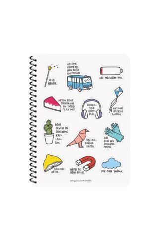 Hisli Şeyler 16,5x22,5 Kareli Defter - Üstüme Gelmeyin Ben Zaten Dolmuşum