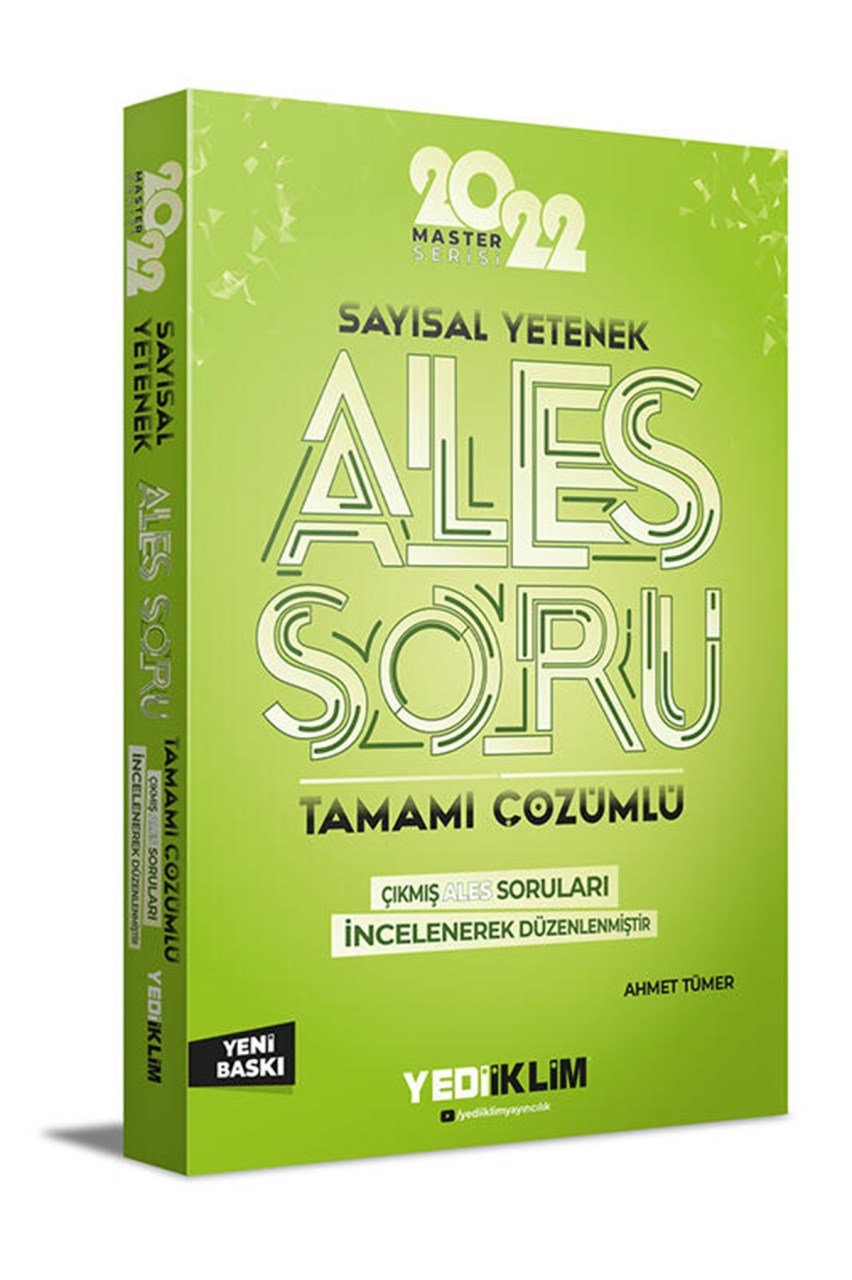 Yediiklim Yayınları 2022 Master Serisi Ales Sayısal Yetenek Tamamı Çözümlü Soru Bankası