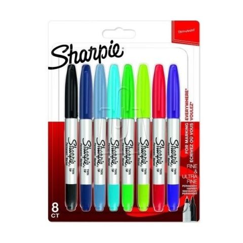 Sharpie Twin Tip Permanent Markör Karışık Renkli 8'li 