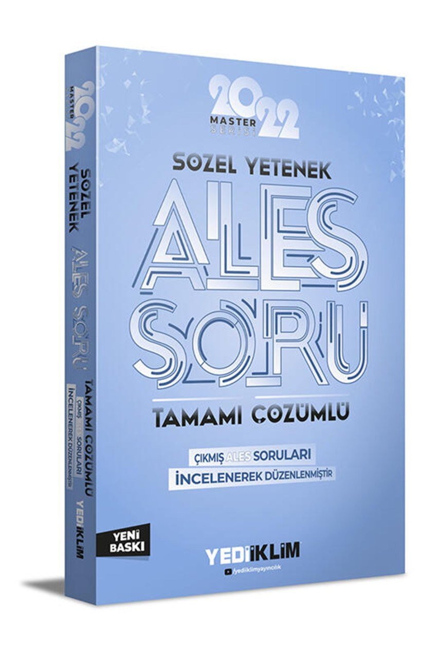 Yediiklim Yayınları 2022 Master Serisi Ales Sözel Yetenek Tamamı Çözümlü Soru Bankası