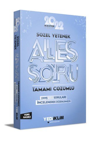 Yediiklim Yayınları 2022 Master Serisi Ales Sözel Yetenek Tamamı Çözümlü Soru Bankası