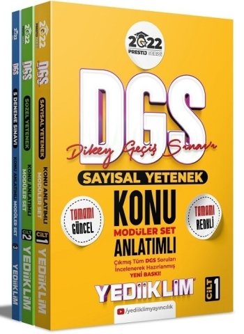 Yediiklim Yayınları 2022 Prestij Serisi DGS Konu Anlatımlı Modüler Set (Tamamı Renkli-3 Cilt)