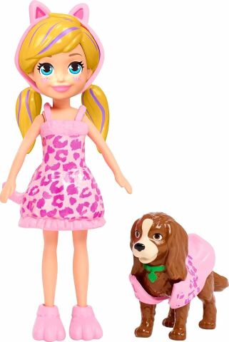 Polly Pocket Polly Rocket ve Hayvan Dostu Kostüm Giyiyor Oyun Seti MATTEL.D.GDM15