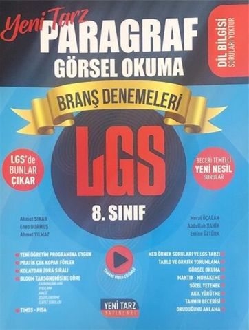 Yeni Tarz Yayınları 8.Sınıf LGS Paragraf Görsel Okuma Branş Deneme