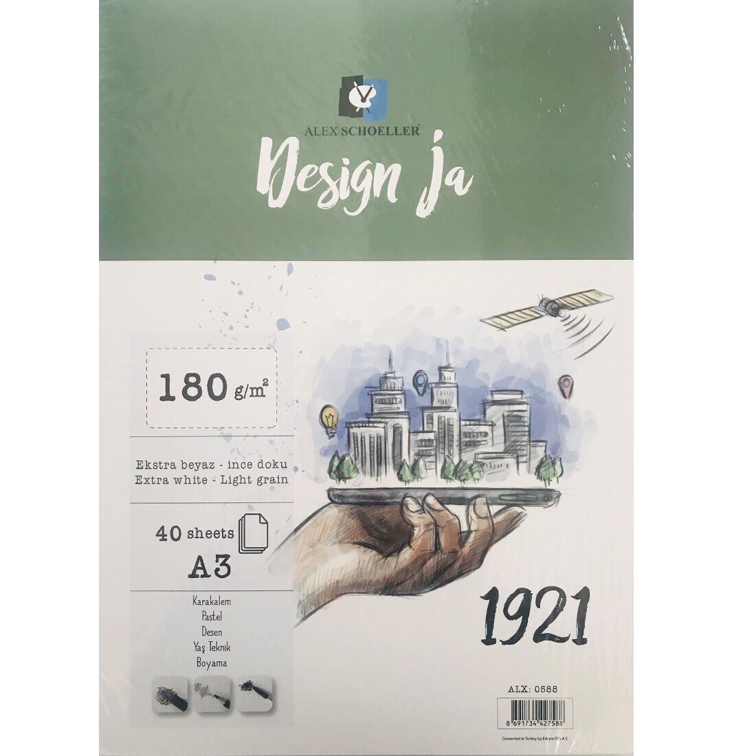 Alex Schoeller A3 Design Ja 40 Sayfa Eskiz Defteri ALX-0588