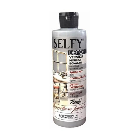 Rich Selfy Decor 240 cc Royal Marjinal Gri Vernikli Mobilya Boyaları 866