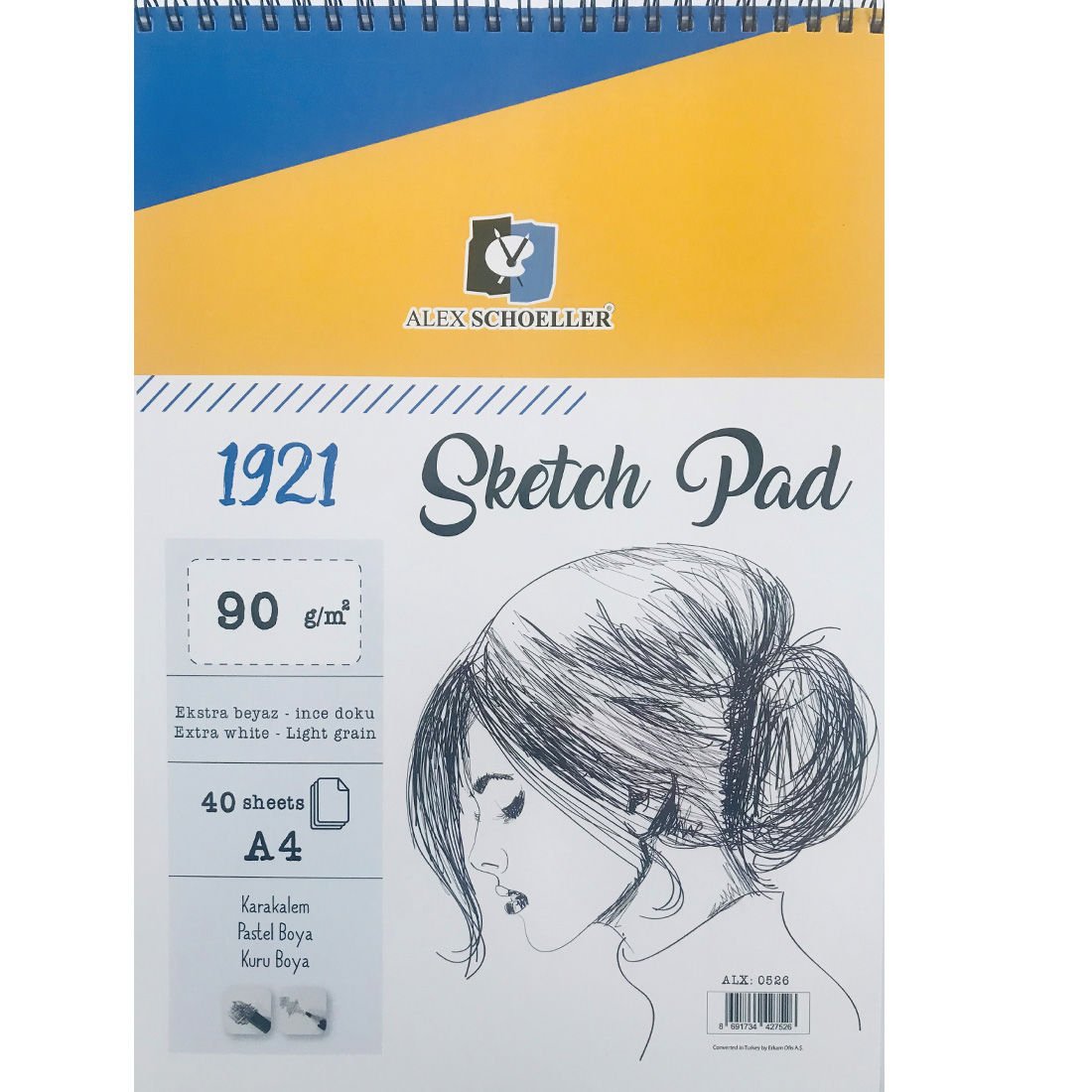 Alex Schoeller A4 Sketch Pad 40 Sayfa Eskiz Defteri ALX-0526