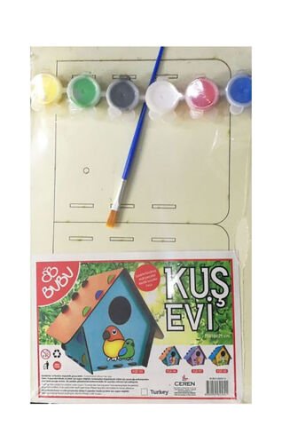 Bu Bu Kuş Evi Ahşap Boyama Seti GM0013