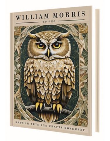 Deffter Wintage Art Gold OWL (William Morris) 96 Yaprak Çizgili Sert Kapak Defter