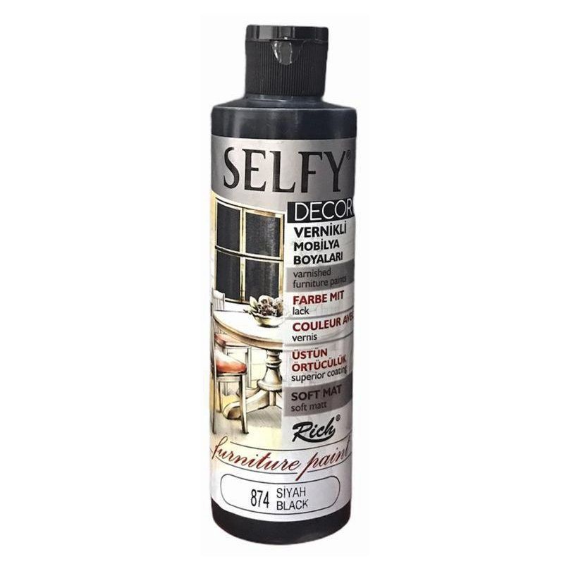 Rich Selfy Decor 240 cc Royal Siyah Vernikli Mobilya Boyaları 874
