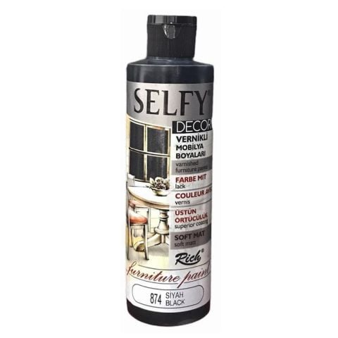Rich Selfy Decor 240 cc Royal Siyah Vernikli Mobilya Boyaları 874
