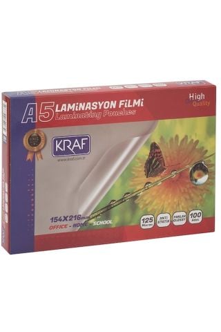 Kraf Laminasyon 125 Mikron A5 100 Lü Paket