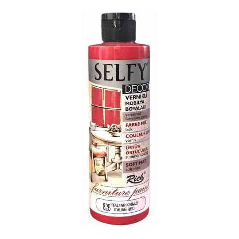 Rich Selfy Decor 240 cc Royal İtalyan Kırmızısı  Vernikli Mobilya Boyaları 826