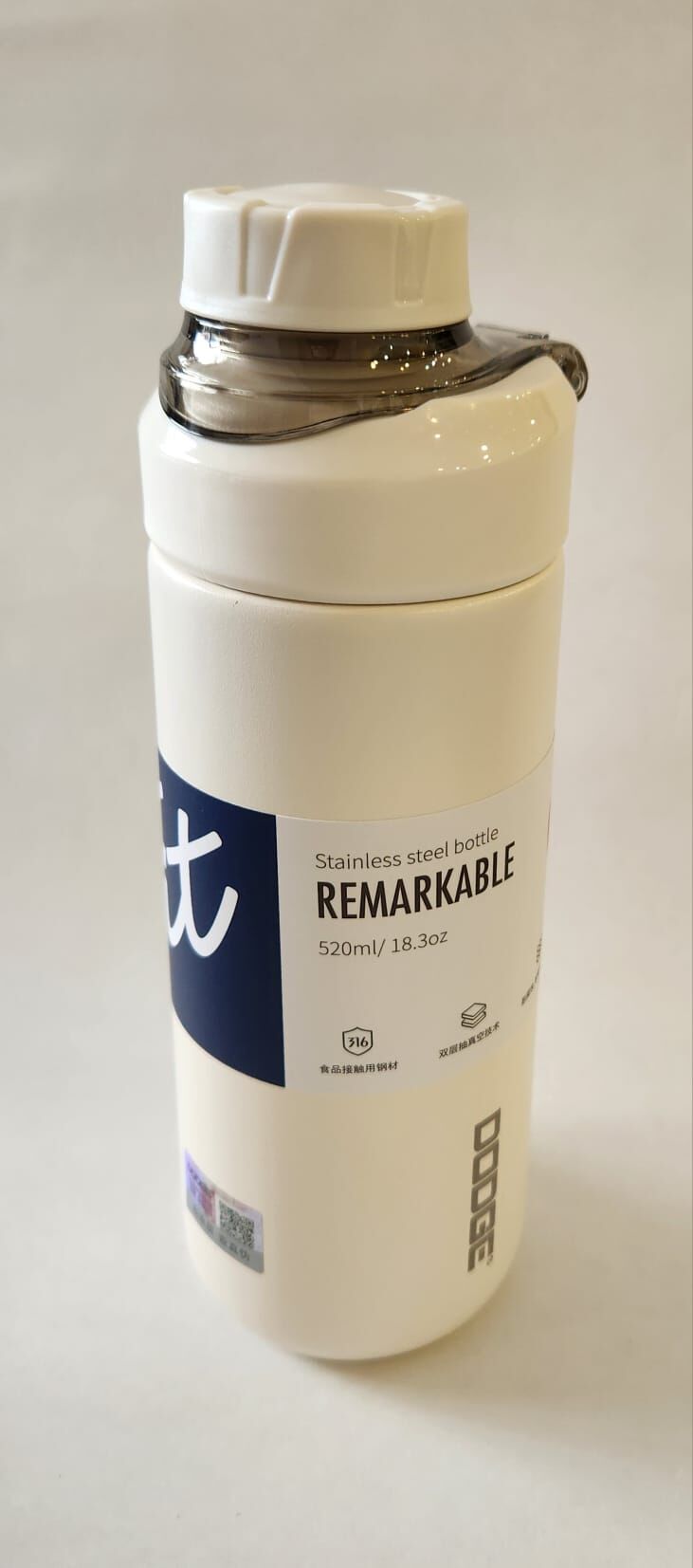 Shotay Dodge Fit 520ML Çelik Termos Beyaz Taşıma Askılı