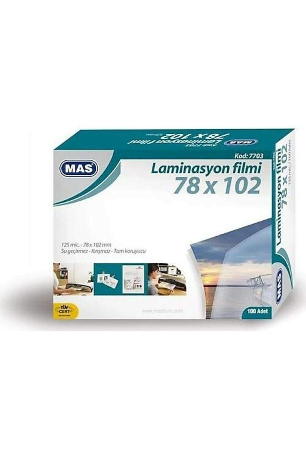 Mas Laminasyon Filmi Parlak 78x102 125 Mic 100 Lü 7703 100'lü Paket /