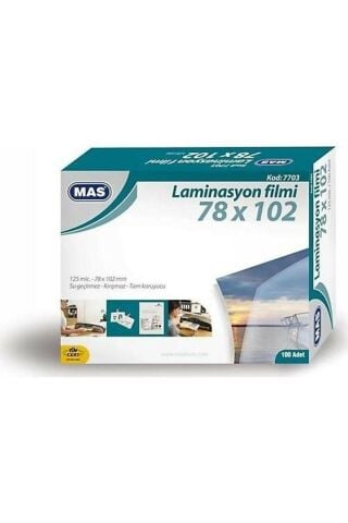 Mas Laminasyon Filmi Parlak 78x102 125 Mic 100 Lü 7703 100'lü Paket /