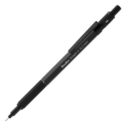Scrikss Graph-x 0.5mm Metal Versatil Gri  Üçlü Kalem Seti Kristal Kutu