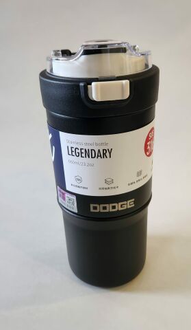 Shotay Dodge Vacuum Flask 660ML Çelik Mug Siyah Taşıma Askılı Pipetli