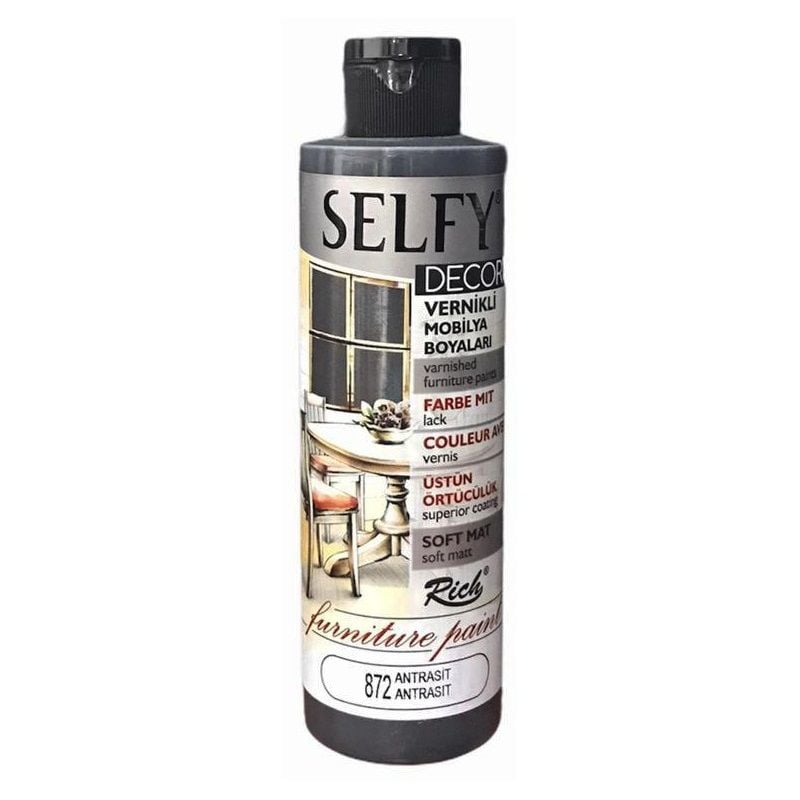 Rich Selfy Decor 240 cc Royal  Antrasit  Vernikli Mobilya Boyaları 872
