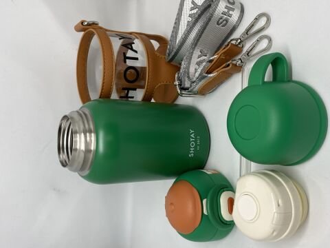 Double Drink - Double Cover 520 ml matara yeşil  ST-8815
