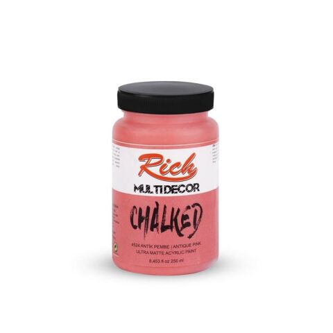 Rich MultiDecor Chalked 6 Renk Set 4adet 250cc+4adet 100cc + 8 Numara Zemin Fırça