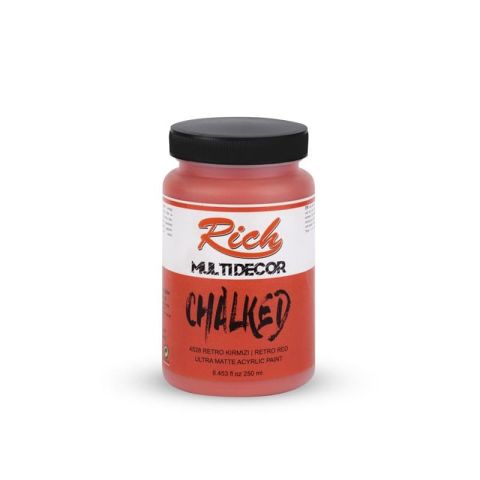Rich MultiDecor Chalked 6 Renk Set 4adet 250cc+4adet 100cc + 8 Numara Zemin Fırça