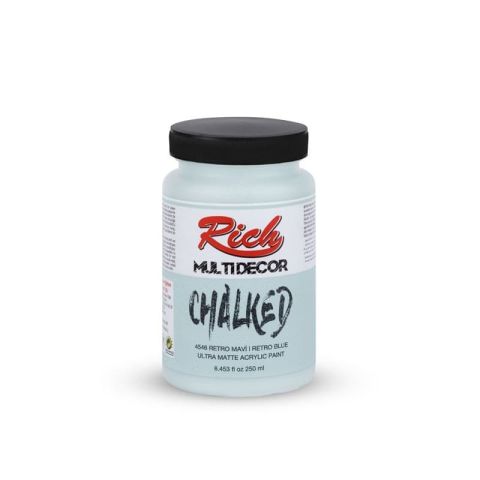 Rich MultiDecor Chalked 6 Renk Set 4adet 250cc+4adet 100cc + 8 Numara Zemin Fırça