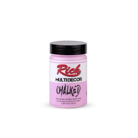 Rich MultiDecor Chalked 6 Renk Set 4adet 250cc+4adet 100cc + 8 Numara Zemin Fırça