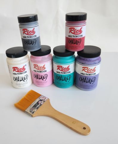 Rich MultiDecor Chalked 6 Renk Set 4adet 250cc+4adet 100cc + 10 Numara Zemin Fırça
