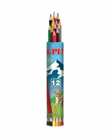 Alpino 12 Renk Kuru Boya Kalemi Metal Tüp