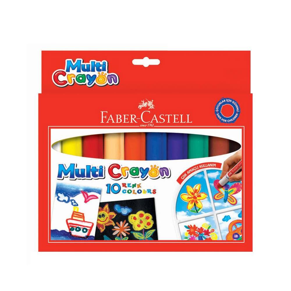 Faber-Castell Multi̇ Crayon Pastel 10 Renk