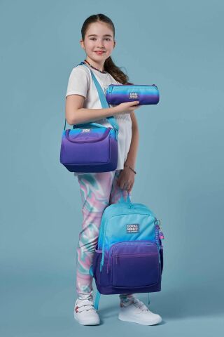 Kids Turkuaz Mor Renk Geçişli 3’lü Okul Çanta Seti SET0123763