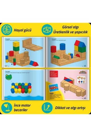 Dikkati Güçlendirme Seti Plus 4 Yaş (26+106 Ahşap Materyal+3 Kitap Takım)
