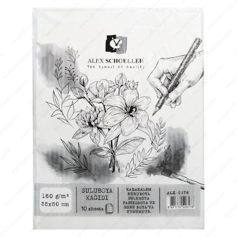 Alex Scholler Sulu Boya Kağıdı 160Gr 35X50cm 10`Lu Paket