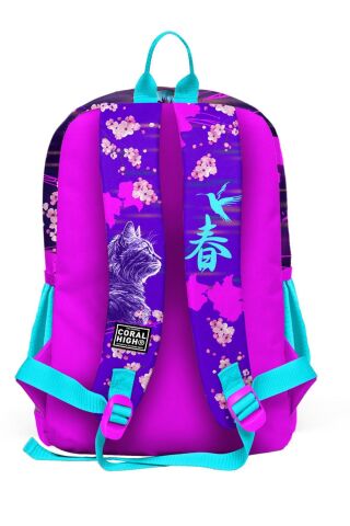 Kids Mor Pembe Anime Kedi Desenli 3’lü Okul Çanta Seti SET0123753